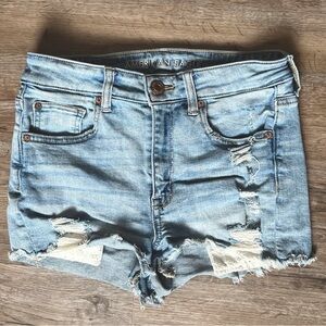 American Eagle Hi Rise Shorties Jean Shorts